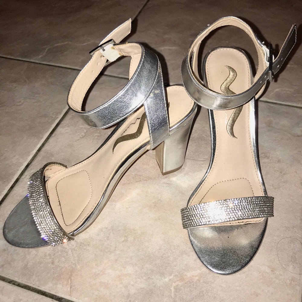 Silver Nina Heels